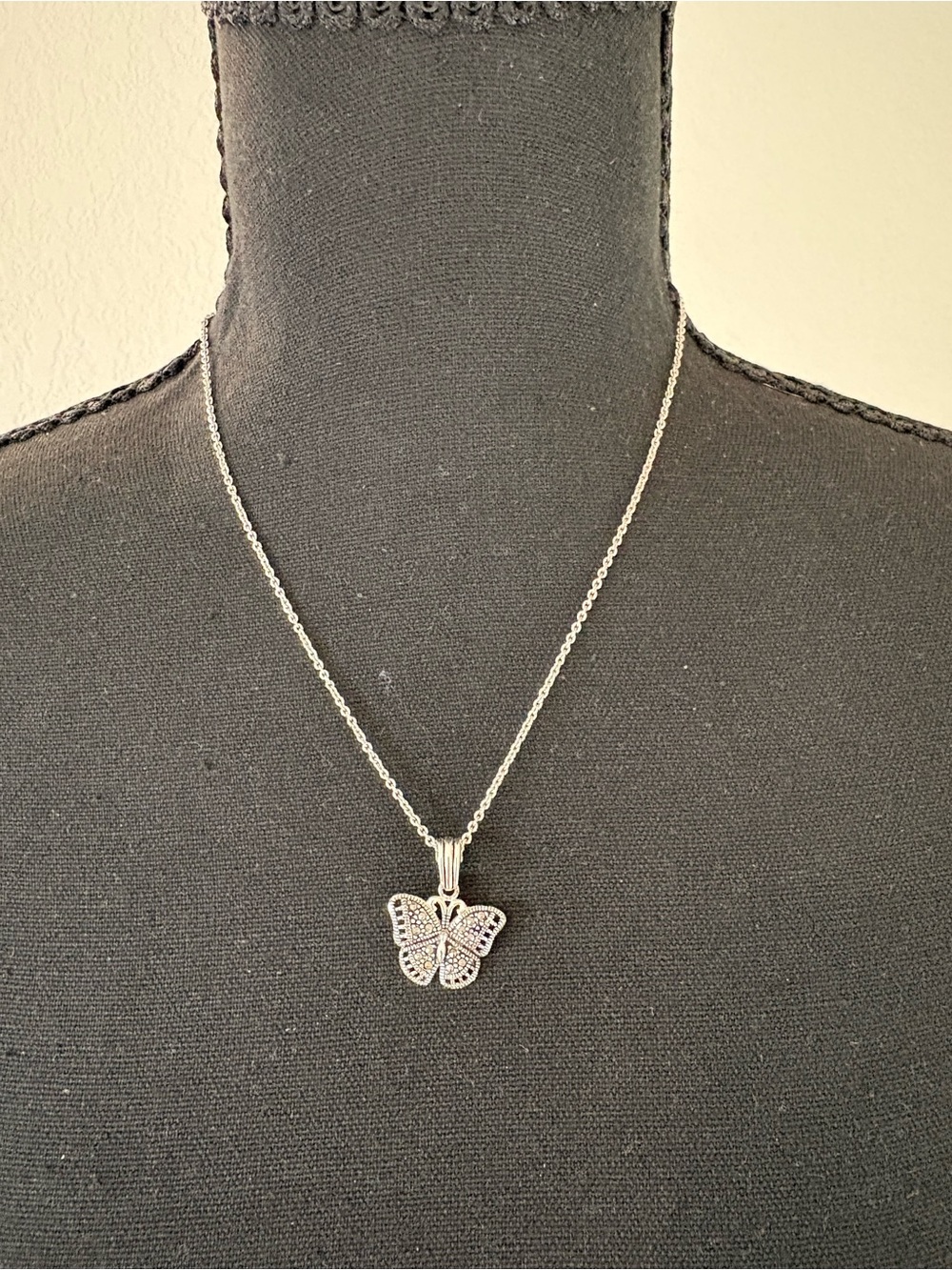 Butterfly Pendant Necklace - Silver